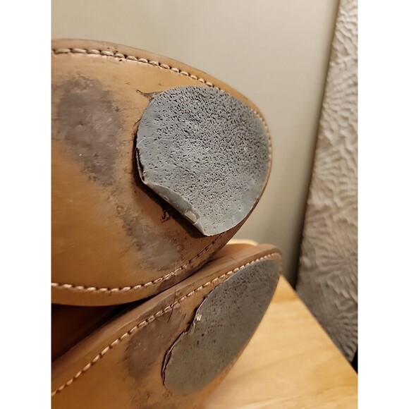 Landis Cowboy Western Leather Boots Vintage Brown Tan Mens Size 9 Balance Man - Picture 9 of 16